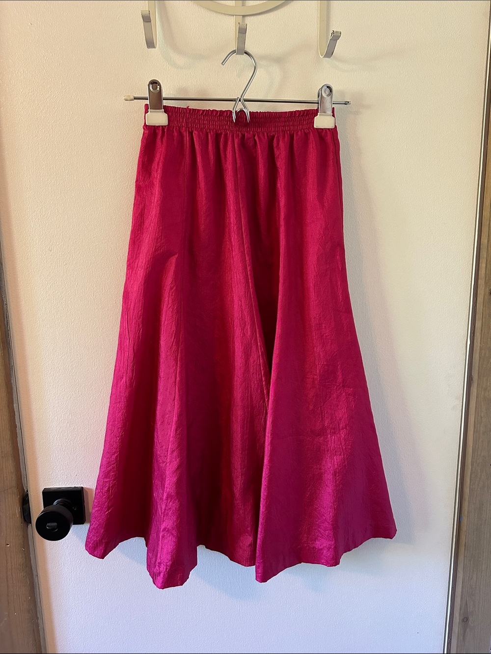 Vintage Hot Pink A-Line Midi Skirt - Barbie Style!